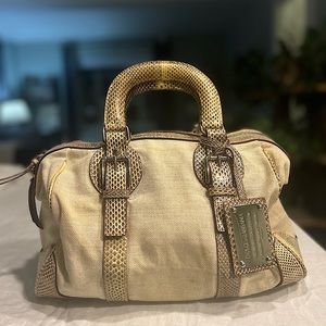 Dolce & Gabbana Miss Romantique Python and Linen Handbag